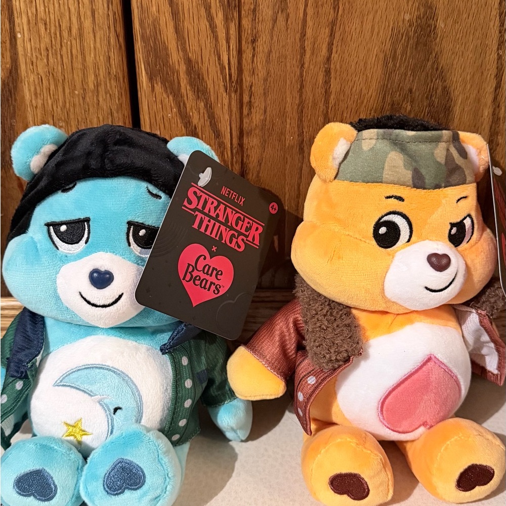 Stranger Things Care Bears Lucas and Mike Plush Toy Set 9”